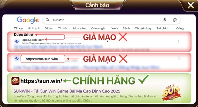 THÔNG BÁO KHẨN TỪ SUNWIN 2 Cách nhận biết link Sunwin chính hãng